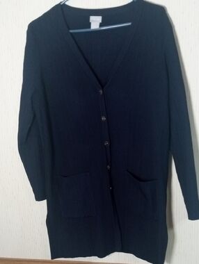 Chico's Navy  Ribbed Top with Signature Label, Office, Casual, Academia, Church,